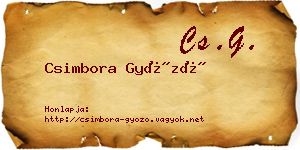 Csimbora Győző névjegykártya